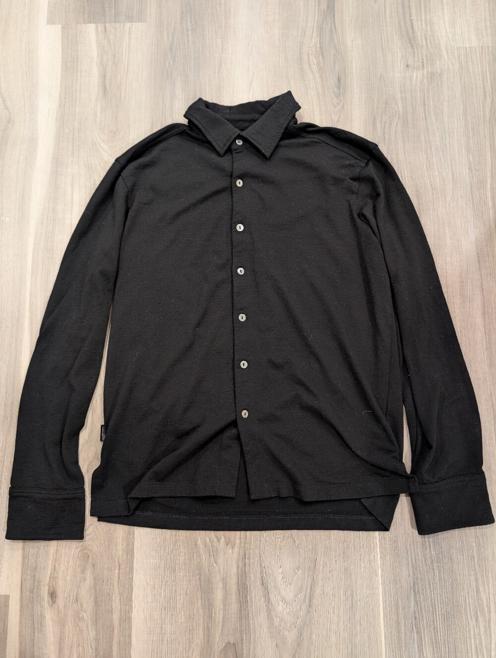 Icebreaker | Men's Long Sleeve Merino Wool Knit Button-Up Shirt In Black